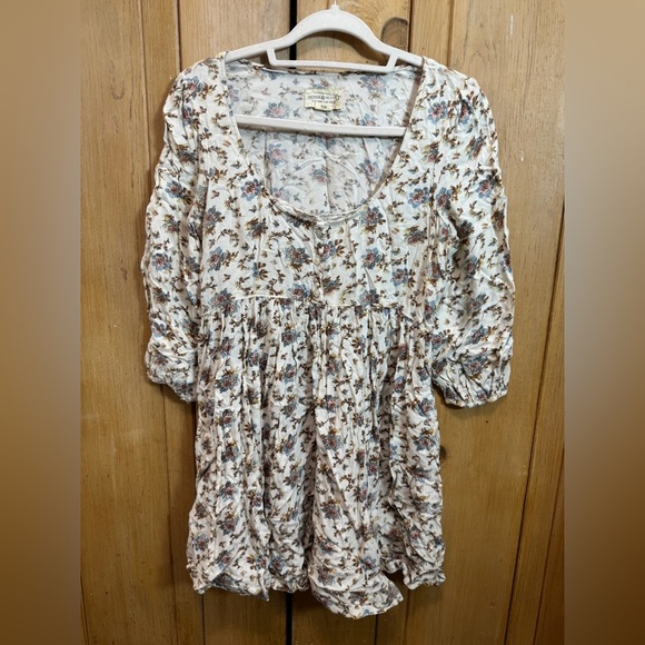 Denim and Supply 3/4 Sleeve U Neck Mini Dress - Picture 1 of 4